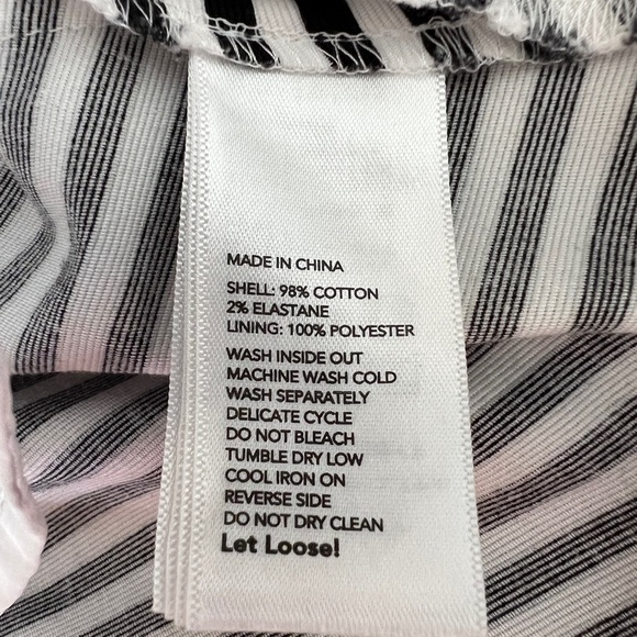 Kate Spade Saturday Let Loose Dress Fit Flare Black White Stripe Size 0 - Picture 7 of 12